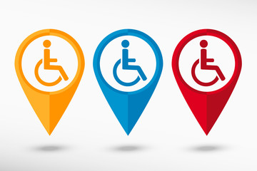 Disabled Handicap vector map pointer