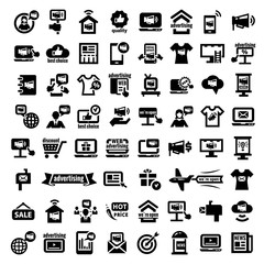 big advertising icons set