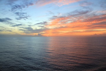 Sunset over ocean