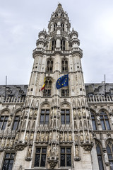Obraz premium Town Hall (Hotel de Ville). Grand Place (Grote Markt), Brussels.