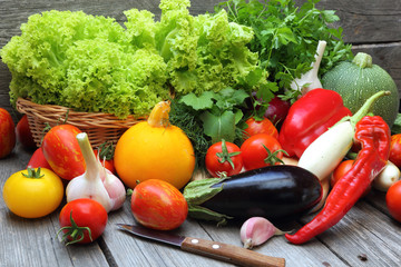Set of fresh vegetables