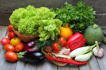 Set of fresh vegetables