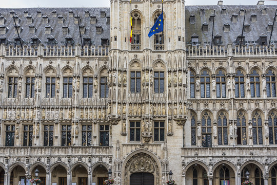 Town Hall (Hotel de Ville). Grand Place (Grote Markt), Brussels.