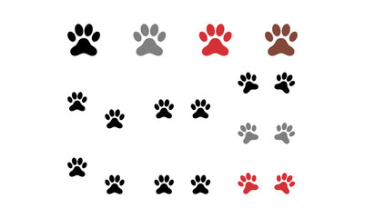 Variety of Paw Claw Vector Illustration