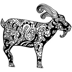 Fototapeta premium Goat Zentangle Style