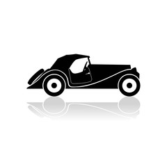 Obraz premium Black sketch of a retro car.