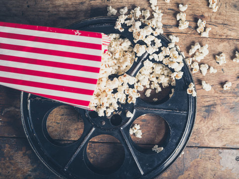 Film reel and popcorn