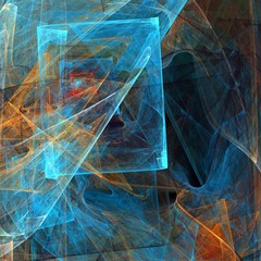 Abstract shapes made of fractal textures.