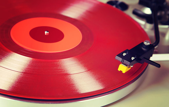 Analog Stereo Turntable Vinyl Red Record Player Headshell Cartri