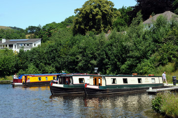 Llangollen Canal Marina With Barges.