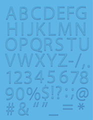 vector alphabet in shiny blue color