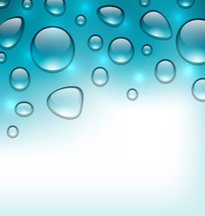 Water abstract background with drops, place for your text