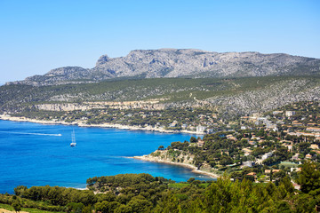 Fototapeta na wymiar Cassis bay and sea. Cote Azur, Provence, France.