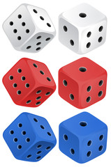 Dice set on white