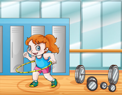 Young girl working out
