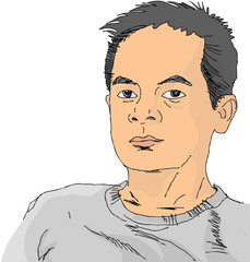 Sketch portrait of a male vector image