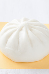 Traditional chinese cuisine steamed bun  on white background