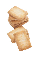 Stack of Mini coconut biscuit isolated on white background