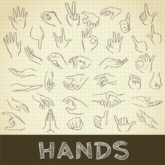 hands vector set