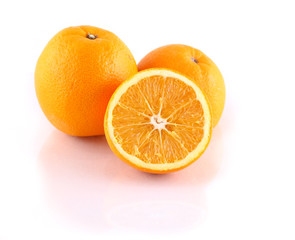 Orange fruit isolated on white background.