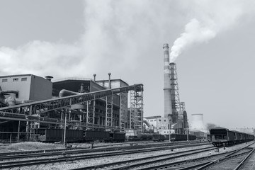Fototapeta na wymiar Steel mills smoke pollution