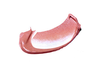 Pink lip gloss isolated on white 