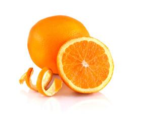 Orange fruit isolated on white background.