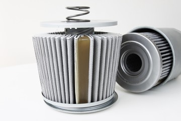 Fuel filter for engine car indetail isolate on white