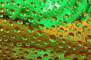 Water drops on multicolor background