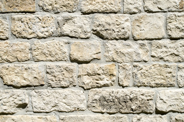 New stone wall closeup