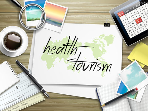 health tourism written on paper