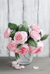 Roses in a vase.