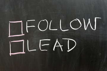 Obraz premium Follow or lead options