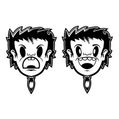 boy head cartoon character.design element in vector