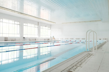 Empty public swimming pool