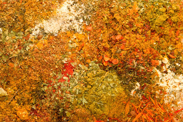  various spices closeup
