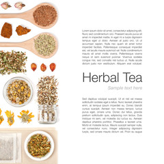 herbal tea on white background  