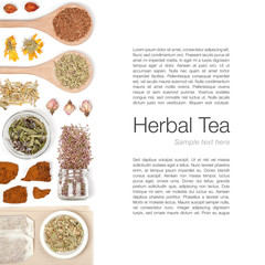 herbal tea on white background  