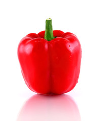 Red pepper isolated on white.