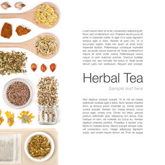 herbal tea on white background  