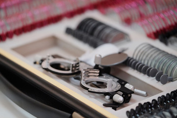 The image of an optometry set