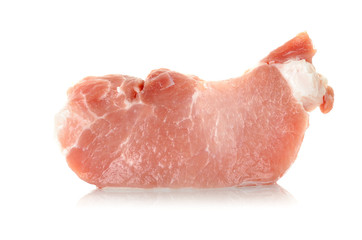 Slice wiht pork isolated on the white background