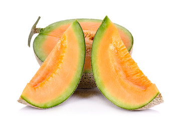 Melon fruit isolated on the white background