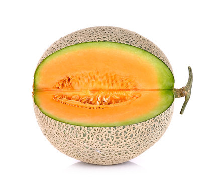 Melon fruit isolated on the white background