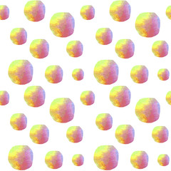 Watercolor polka dot seamless pattern.