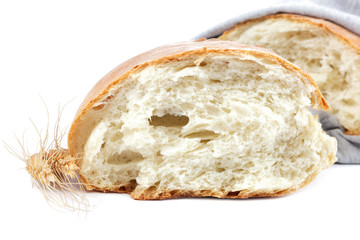 Fresh bread on white background.