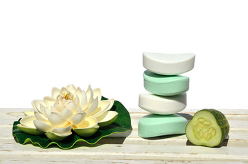Milky soaps and cucumber