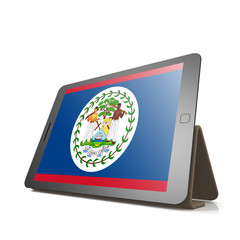 Tablet with Belize flag