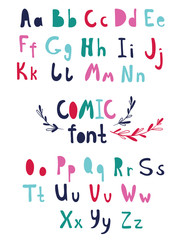 hand drawn colorful font,doodle alphabet,abc, comic font