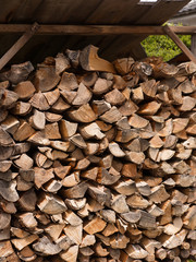 積み上げられた薪